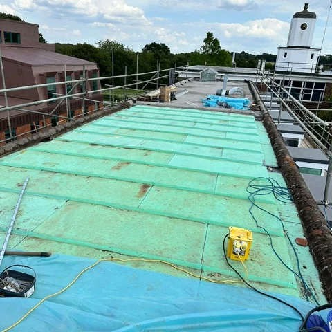 Commercial roof before installation