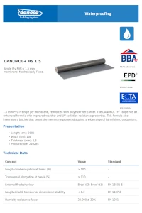 Danosa - DANOPOL+ HS 1.5 Datasheet